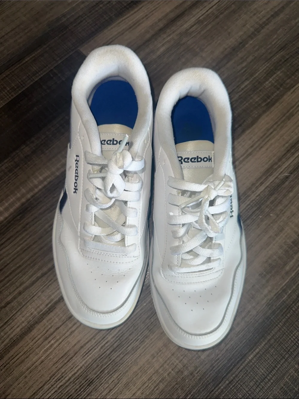 Reebok White Sneakers with Navy Accents